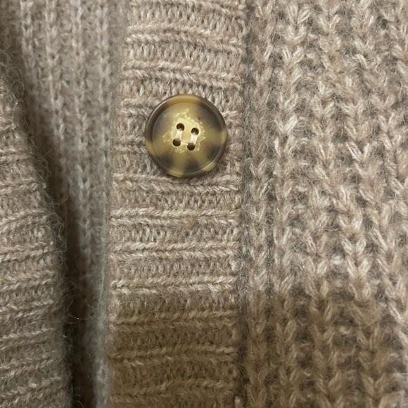 Zara Tan/Brown Oversized Button-Up Knit Cardigan - Picture 3 of 5